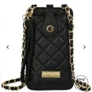 Jessica Simpson Quilted Chain Strap Crossbody Phone and card holders
